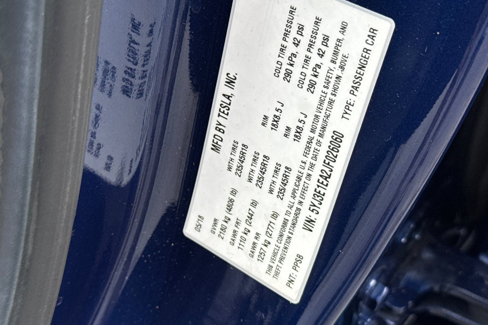 2018 Tesla Model 3 Long Range