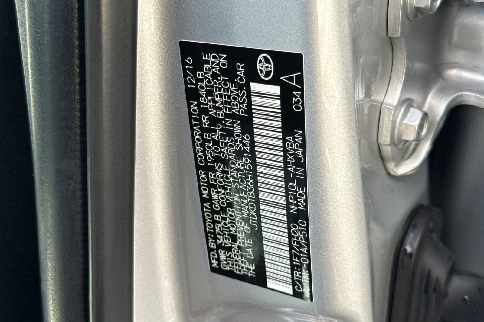 2017 Toyota Prius c One