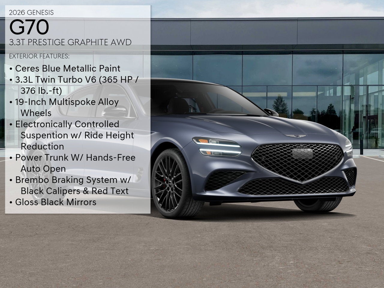 2026 Genesis G70 3.3T PRESTIGE GRAPHITE