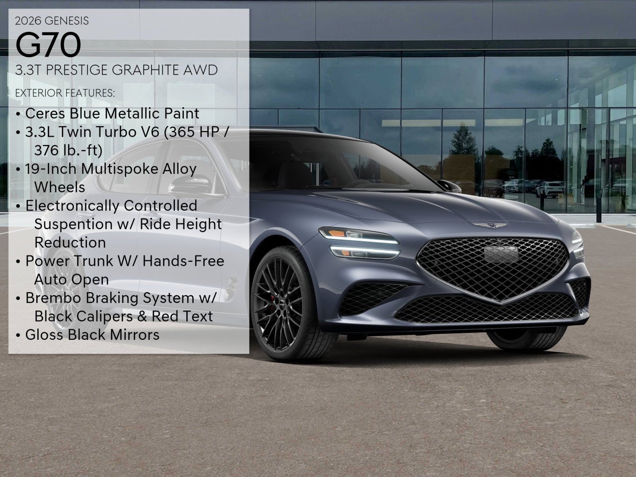 2026 Genesis G70 3.3T PRESTIGE GRAPHITE